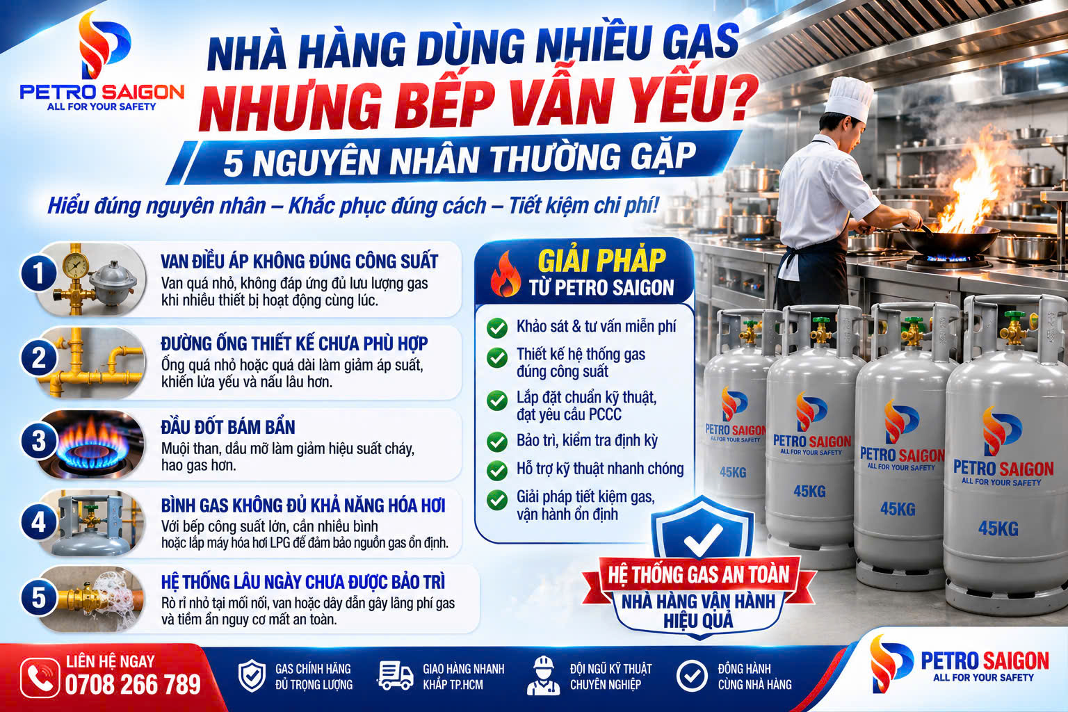 GAS CHÍNH HÃNG – GIẢI PHÁP AN TOÀN CHO NHÀ HÀNG, QUÁN ĂN